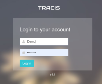 Tracis Login Scherm