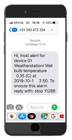Melding nachtvorst op telefoon